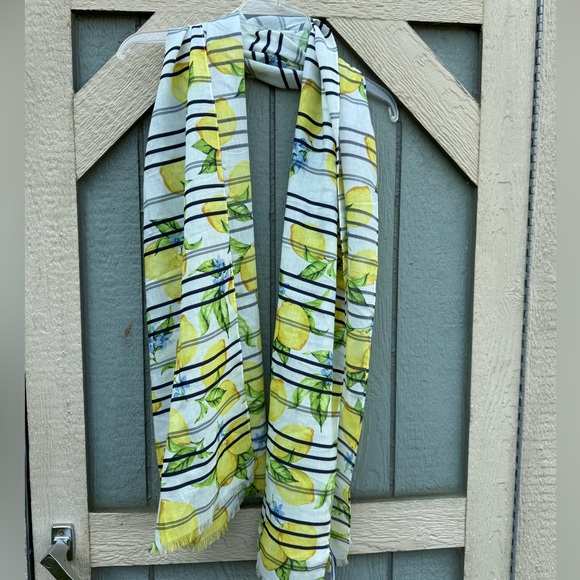 Talbots Lemon and Stripe Scarf new - Picture 1 of 4